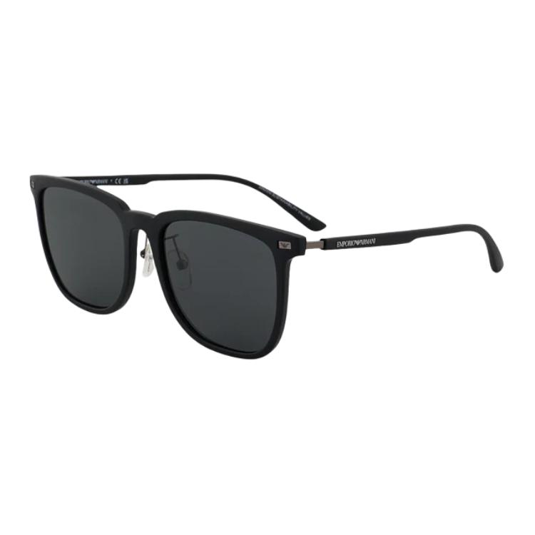 

Emporio Armani Logo Injection Metal Irregular Shape Sunglasses Unisex sunglasses Black 0EA4255D50018756 F,Black