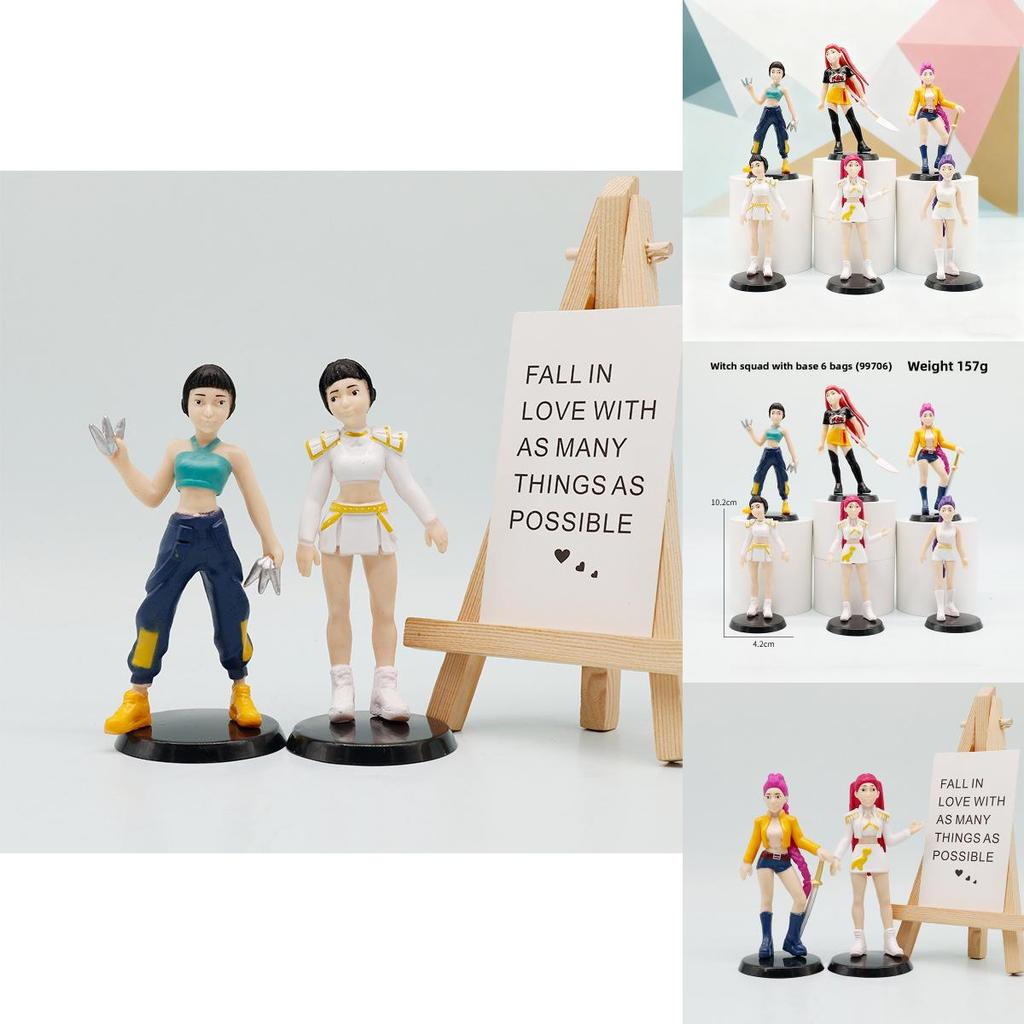 Kpop Demon Hunters Pvc Figurine With Base For Desk Decor Collectible Gift