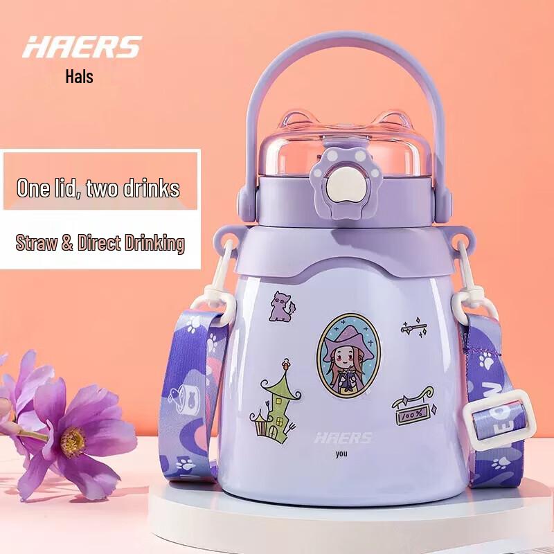 HAERS 316 Stainless Steel Pop-Up Lid Insulated Water Bottle