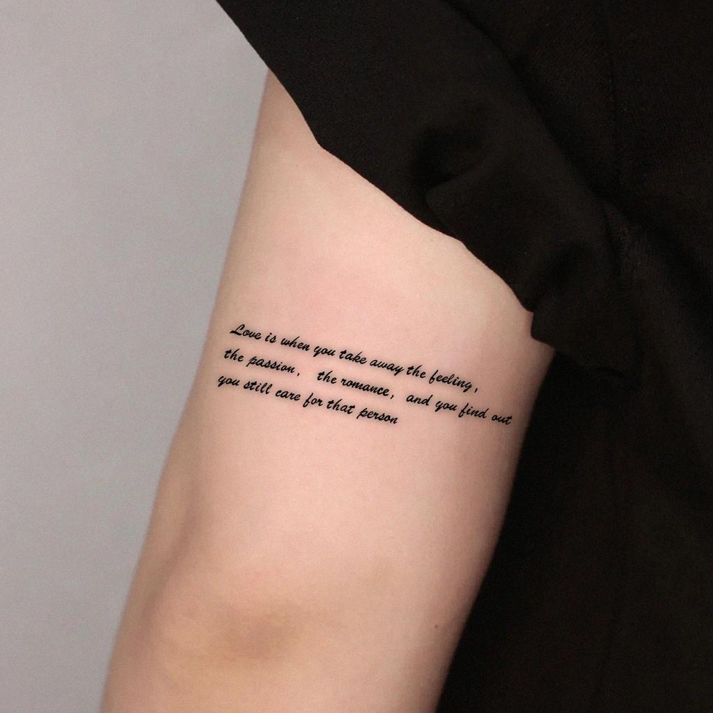 Simple English Short Sentence Tattoo Sticker Waterproof And Long-Lasting High-End Sense Of Arm And Thigh Letter Tattoo Sticker