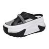 Fashion 7CM Bling Shoes Thick Sole Slides Women Chunky Sneakers Platform Wedge Breathable Slippers Comfortable Hollow Summer Shoes