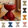 Flat Head Table Round Coffee with Storage Compartment Circle End Bedroom Kitchen Living Room Small Space Sofa Bedside Nightstand Side Desk Artistic