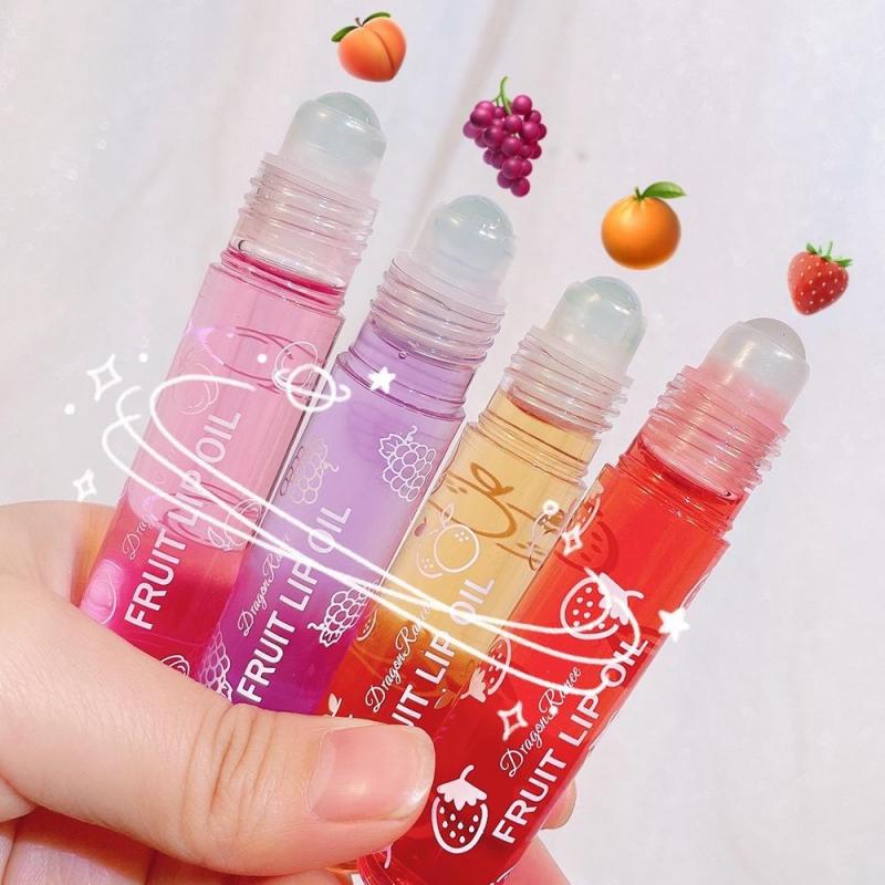 Nourishing Roller Bead Liquid Lipstick Bottled Gloss Moisturizing Waterproof Lip Oil  5pcs