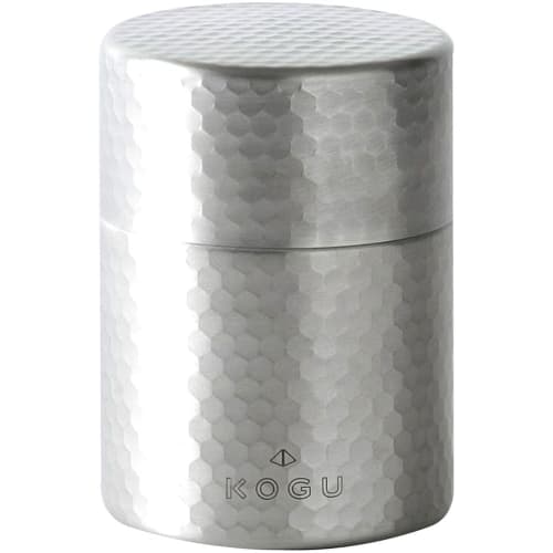 KOGU Tea Storage Container/Tea Caddy [Made in Japan] Dishwasher Safe with Inner Lid, Airtight, Light-Blocking, Preserves Freshness, Hammered Pattern,