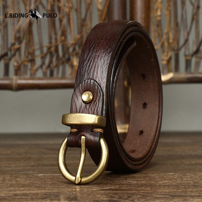 

Ретро корейский стиль модный универсальный ремень женский ремень из натуральной кожи пряжка-пин чистая воловья кожа джинсовый ремень 90cm кофейный