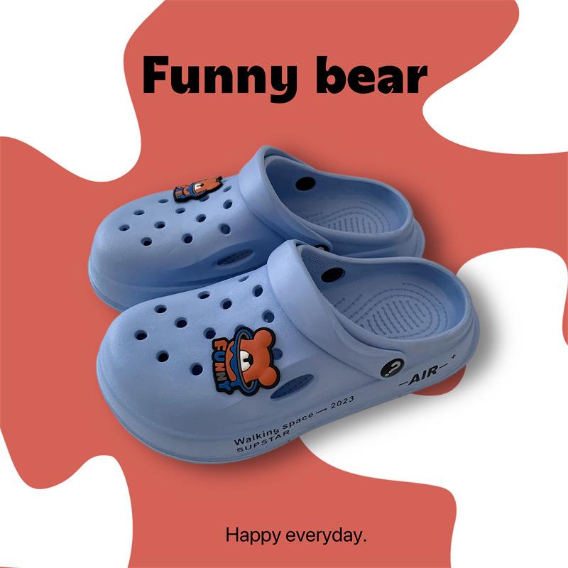 Children's Hole Shoes, Men's and Women's Middle-aged and Older Children's 2025 Summer DIY Durable Non-slip Thick-soled Beach Cute Cool Slippers