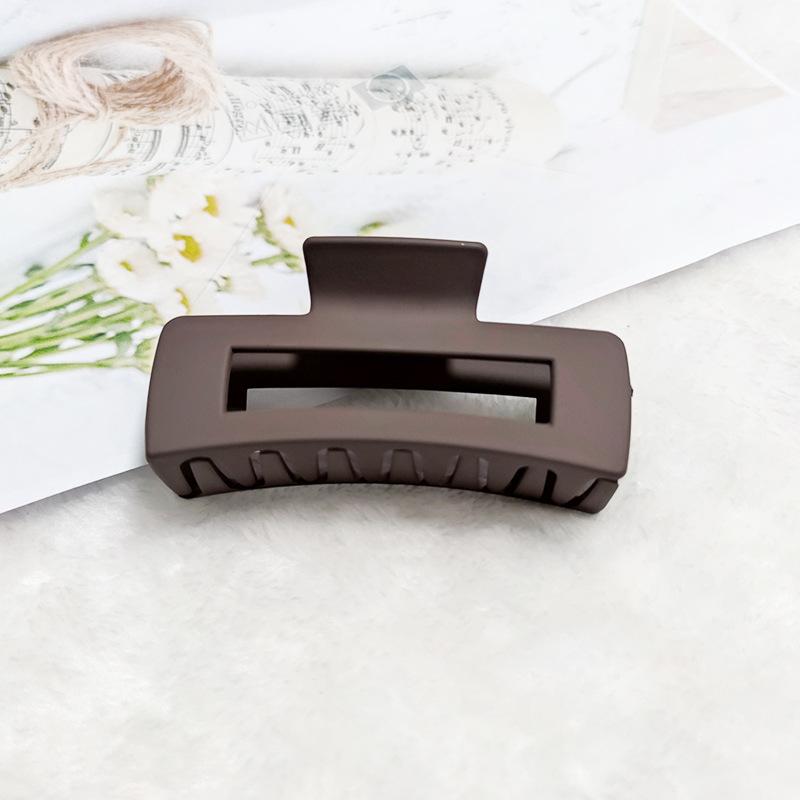 

1 шт. Женский ретро темперамент простой модный матовый геометрический прямоугольный вырез пластиковые аксессуары для волос пучок краб для волос акула One Size кофейный