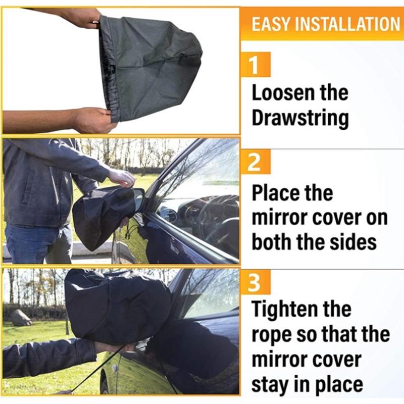 Car Truck Side Mirror for Sun Snow Cover 210D Oxford Cloth Fits for Most for Car