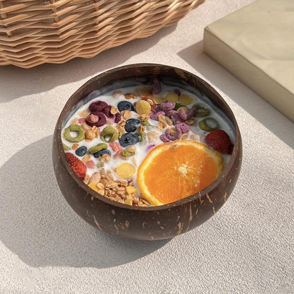 Coconut Wood Bowl Vegan Gift from Natural Coconut Shells Smoothie Acai Buddha Bowls Rustic Serving Bowls Easy to Clean Artisanal
