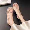 Fashion Elegant French Style Black High Heel Sandals with Fine Straps Women's Shoes 2025 Summer New Arrival Niche Fine Track Roman Shoes
