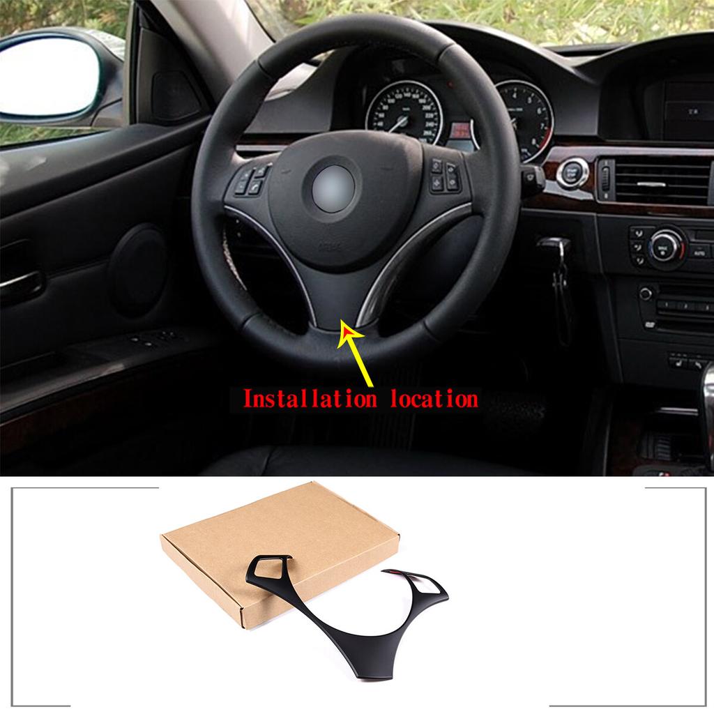 Matte Black Steering Wheel Trim Cover For 2005-2012 BMW 3 Series E90 E92 E93