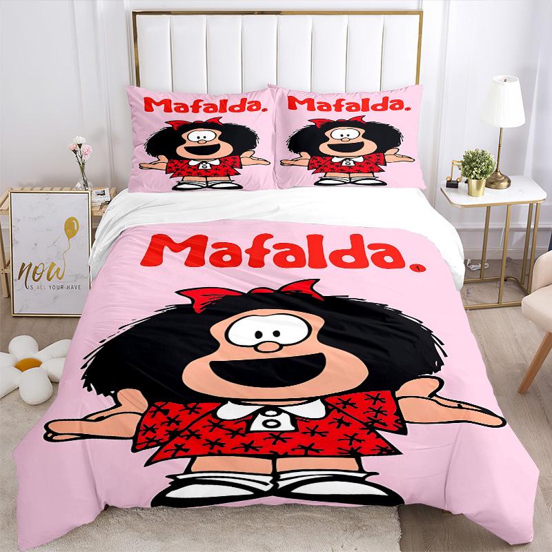 Mafalda'S Joyful Adventure Print 3Pcs Bedding Setduvet Cover With 2 Bedropillowcase Home Birthday Gift