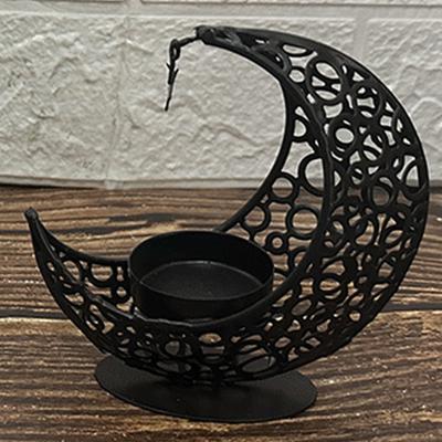 Porte-bougie Eid Moubarak Porte-bougie Lune Décoration de Fête Musulmane Islamique pour la Maison Porte-bougie Ramadan Décor de Table Eid Moubarak