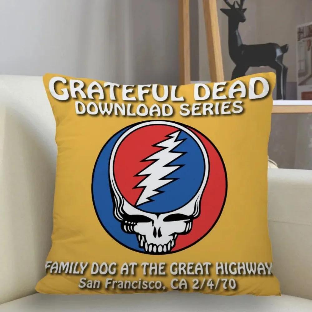 Poszewka na poduszkę Grateful Dead Dekoracja domu 45x45cm Zapinana na zamek kwadratowa poszewka na poduszkę Poszewka na poduszkę do rzucania