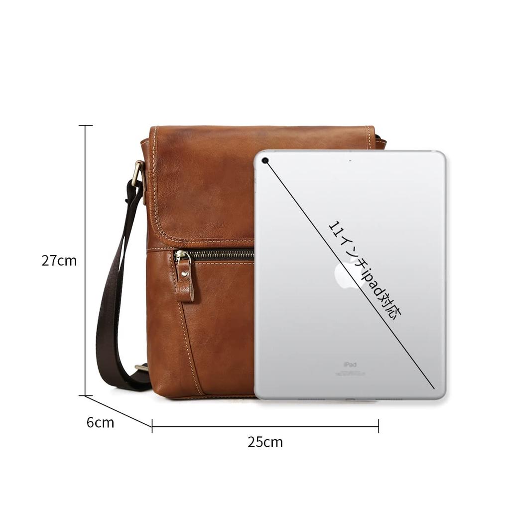 Morsut Genuine Leather Shoulder Bag for Popular Leather Shoulder Fits Perfect for Casual and Outdoor Activities Men, Bag, 11-inch iPad, Cycling,