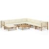 Day and Night - Day and Night Garden Furniture Set 9 Pieces Bamboo and Cream White Cushions