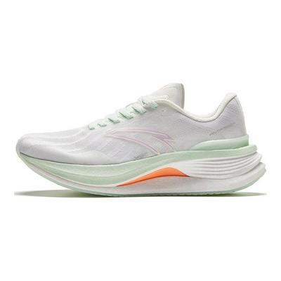 Cushioning, Wear Resistant Low Top Running Shoes Women's White Green Orange 122425561-1