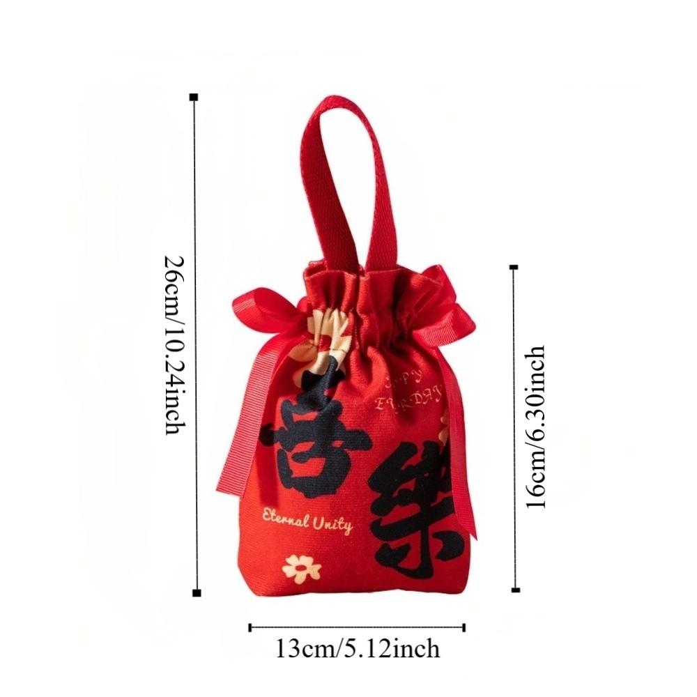 Blessing Words Chinese Wedding Candy Bag Cloth New Year Money Bag  Lady Girls Women