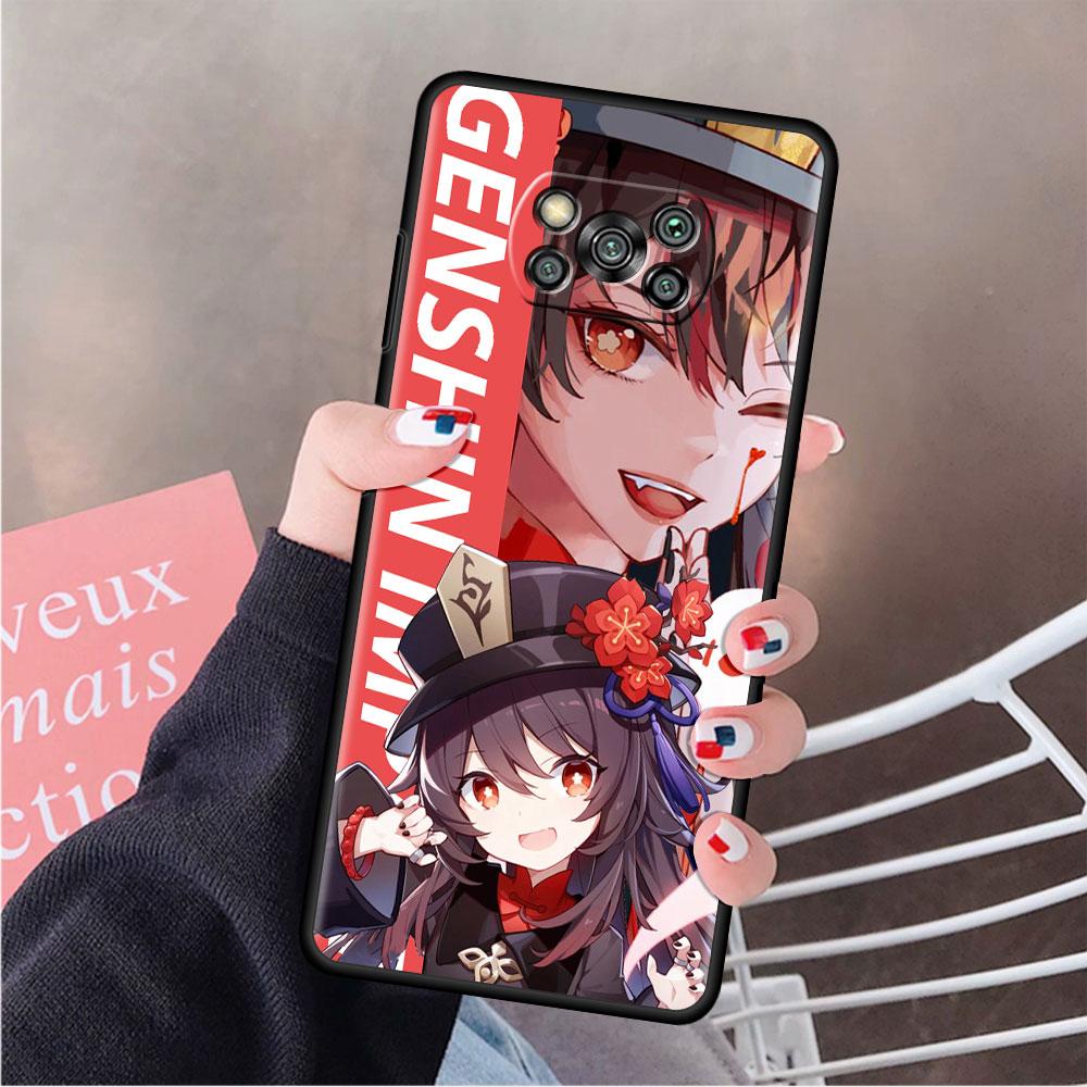 Genshin Impact Game Phone Case For Xiaomi Mi Poco X3 NFC X4 M4 M3 Pro F1 F4 F3 GT C40 11T 11 Lite 5G Fundas Black Cover
