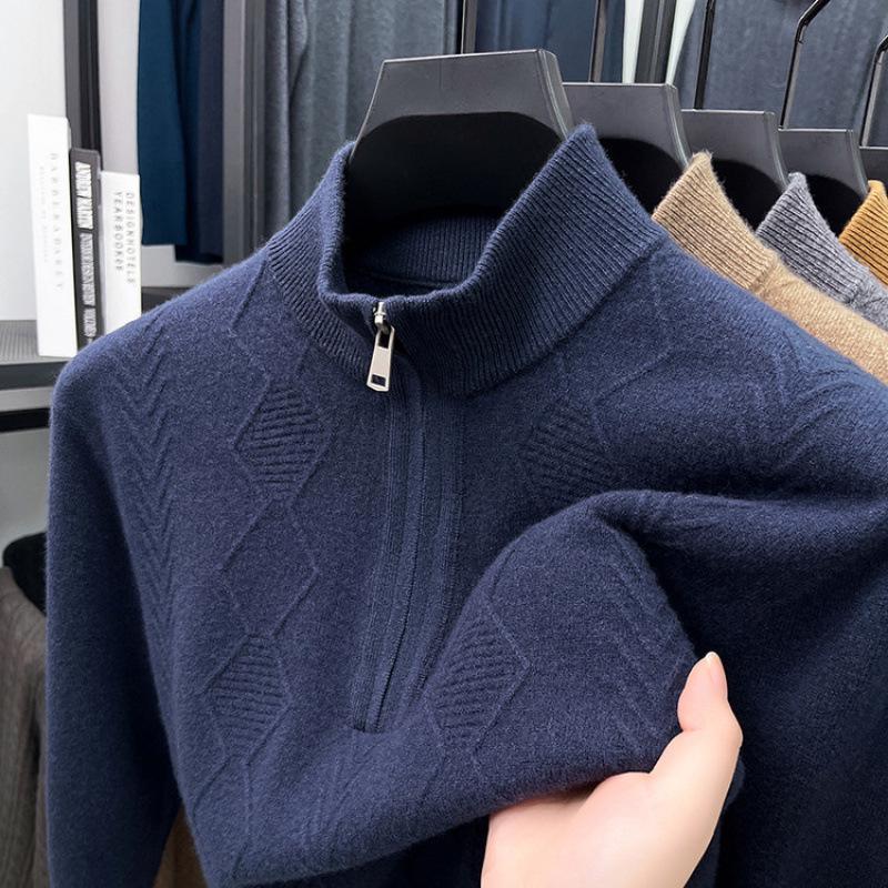 Maglieria da Uomo 100% Lana, Collo Mezzo Alto con Zip, Anno del Drago, Edizione Autunno/Inverno 2025