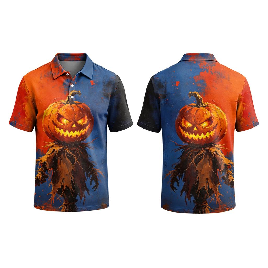 Men's Halloween Print Short Sleeve T-Shirt Stylish Casual Top
