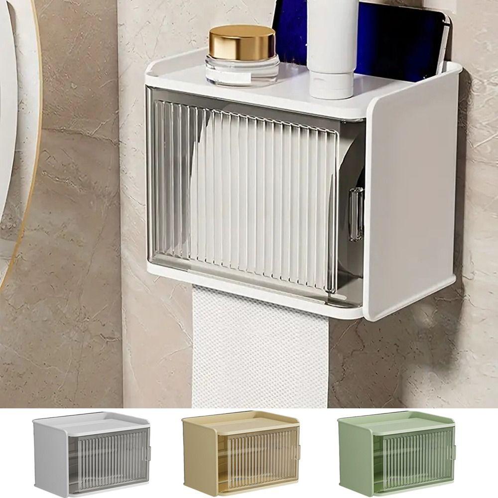 

Punch-free Toilet Paper Storage Container Plastic Toilet Paper Shelf Toilet Paper Storage Box Home