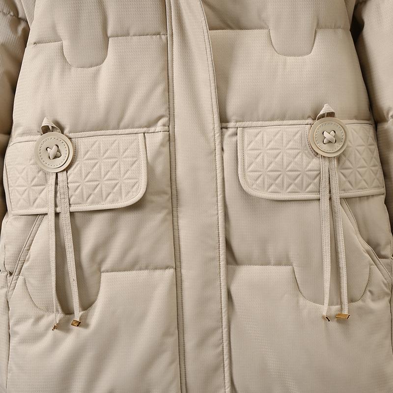 Haină de iarnă la modă pentru femei Parka lungă cu glugă groasă îmbrăcăminte exterioară caldă jachete damă