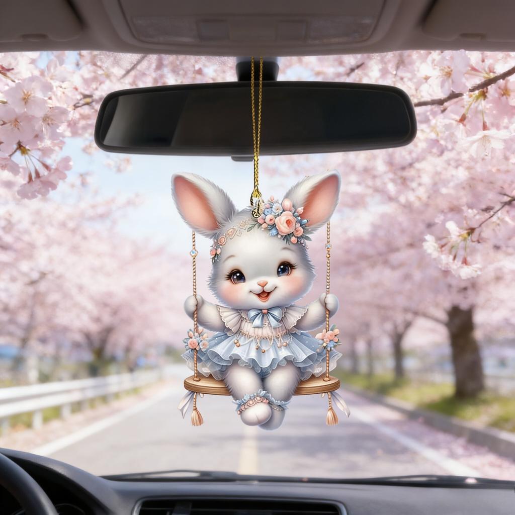 1pc New Cute Bunny Holiday Pendant, Car Decoration Pendant, Easter Pendant,suitable for Easter and Party Decoration,bag Pendant
