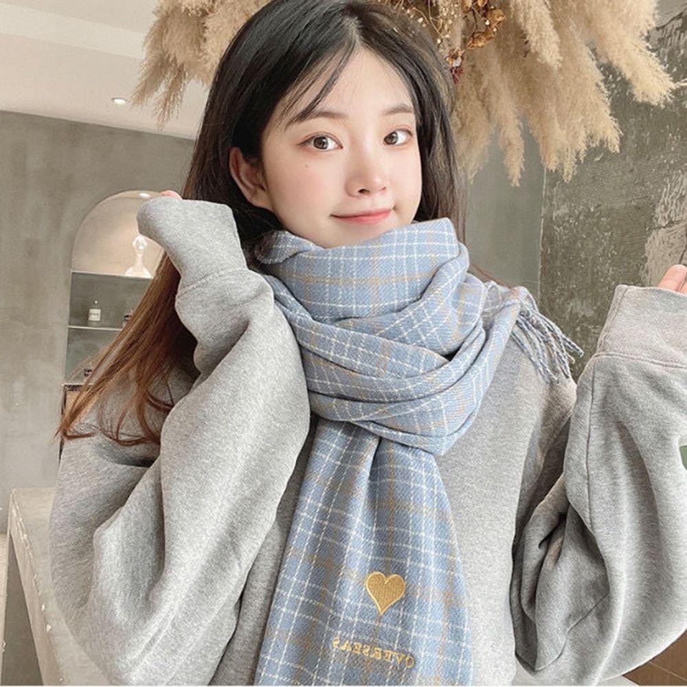 Autumn Lattice Thickened For Girls Grid Wraps Plaid Scarves Korean Style Shawls Knitted Shawls