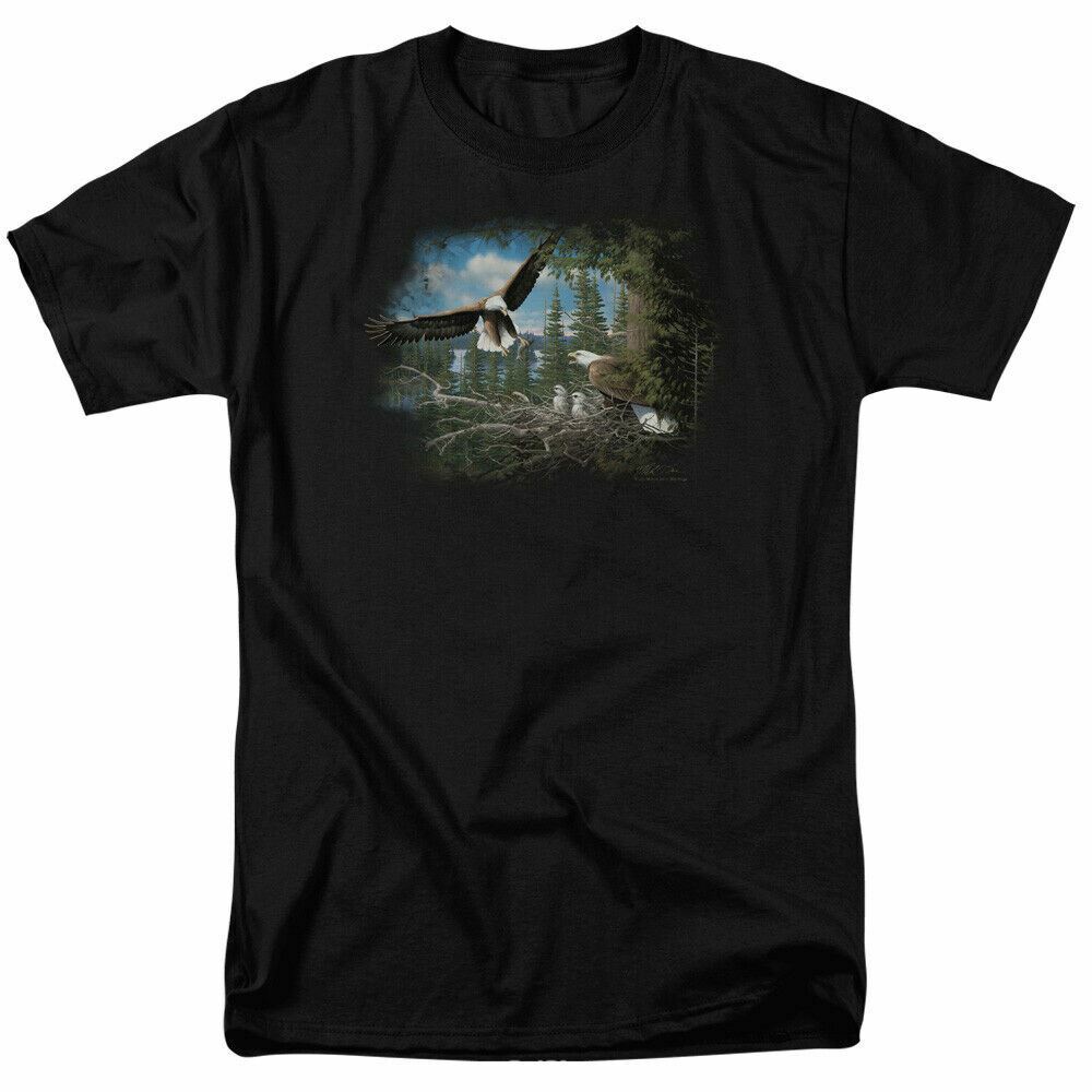 Wild Wings Spring Bald Eagles T Shirt Mens Licensed Bird Wildlife Tee Black M