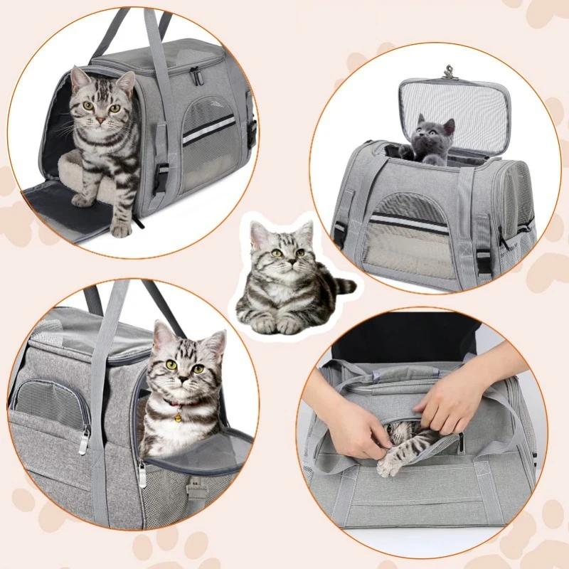 Borse per Gatti Morbide Portatili Trasportino per Cani Borsa Trasportino Traspirante in Rete Pieghevole Borsa a Mano per Gatti Borsa da Viaggio per Animali Borsa da Trasporto