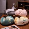 Cute Animal Design U Shaped Pillow Soft Plush Cartoon Travel Neck Cushion For Sleeping