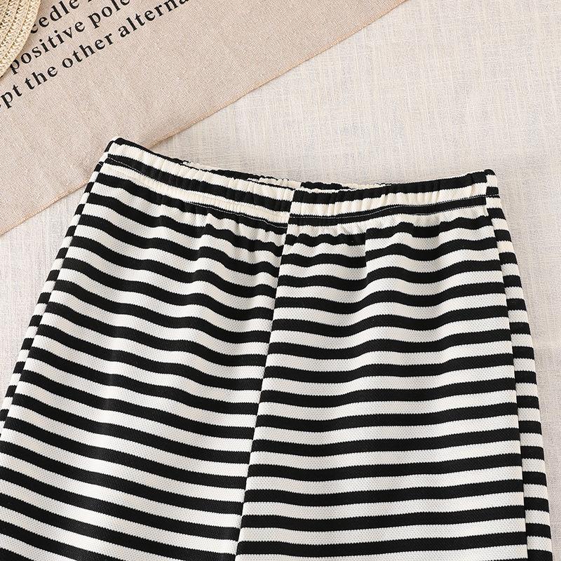 Girls' Casual Set 2025 Summer Children's Fashion Striped Sleeveless Vest Top and Trousers Two Pieces