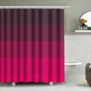 Rideau de douche pour baignoire de luxe Design dégradé rayé Couleurs bordeaux rose vif Pour décoration de salle de bain moderne Imprimé 3D Imperméable Fab