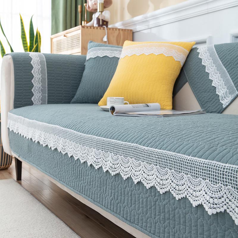 Nordic Simple Sofa Cushion, Four-Season Non-Slip Pure Cotton Seat Cushion, Winter Universal Leather Sofa Cover Cover Cloth Towel