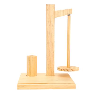 Porte-fil à crocheter Porte-fil rotatif en bois avec support pour téléphone pour la maison