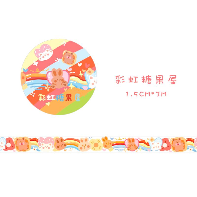 1pcs Washi Tapes DIY Japanese Paper Colorful Fairy Tale Town Masking Tape Decorative Adhesive Tapes Scrapbooking Stickers