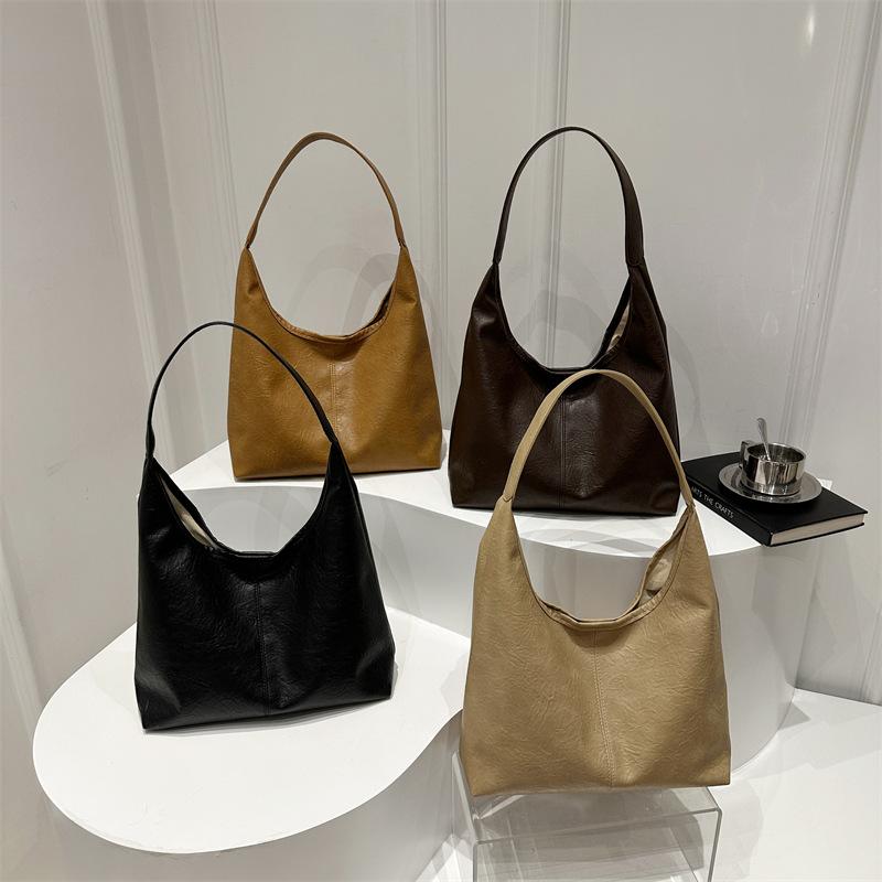 Fashion large-capacity bag women's autumn personalized shoulder bag texture is popular today, retro bucket bags