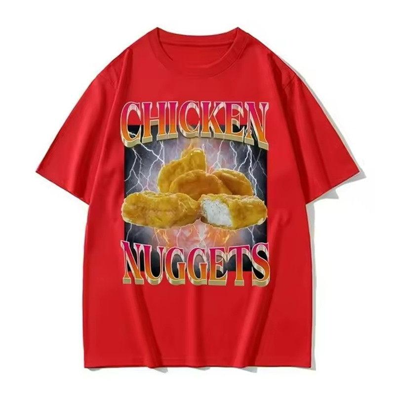 

Fun Chicken Block Style White Casual Tshirt Mens and Womens Luxury Brand Top 4XL