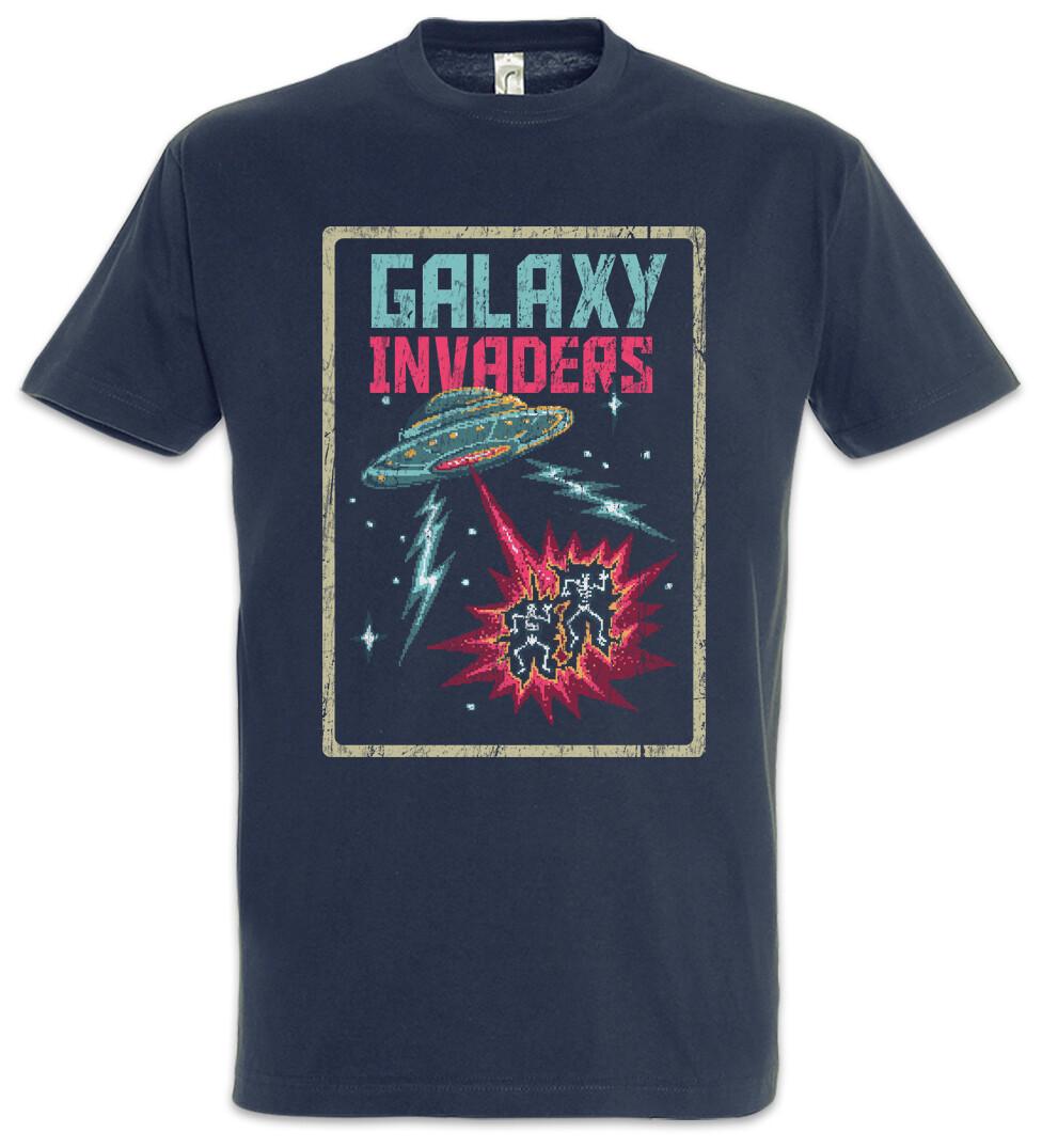 Pixel Galaxy Invaders T-Shirt Pixel Alien Beam Retro Arcade Saucers Vril Gamer 3XL
