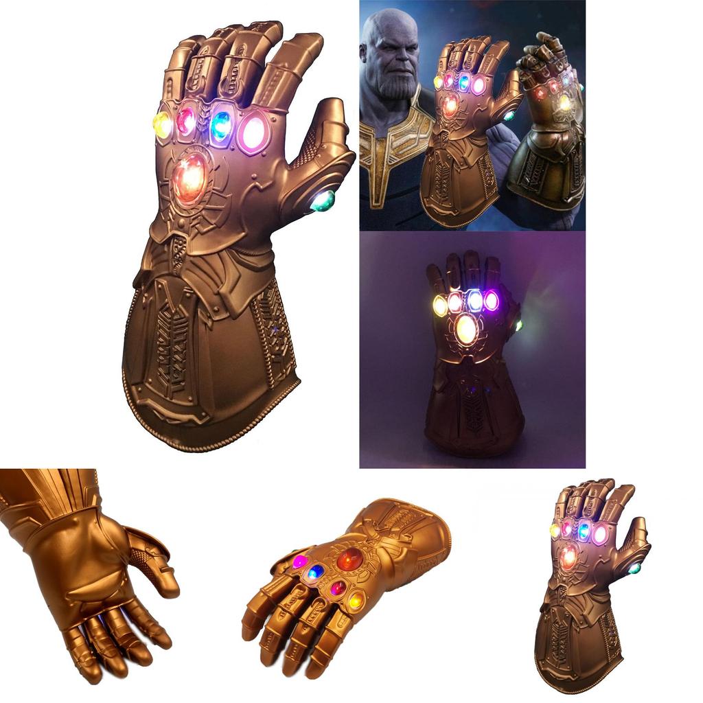 Guantelete del Infinito de Vengadores 3 Infinity War de Calidad Premium Luz LED Guantes de Thanos Accesorio de Cosplay Para Entusiastas