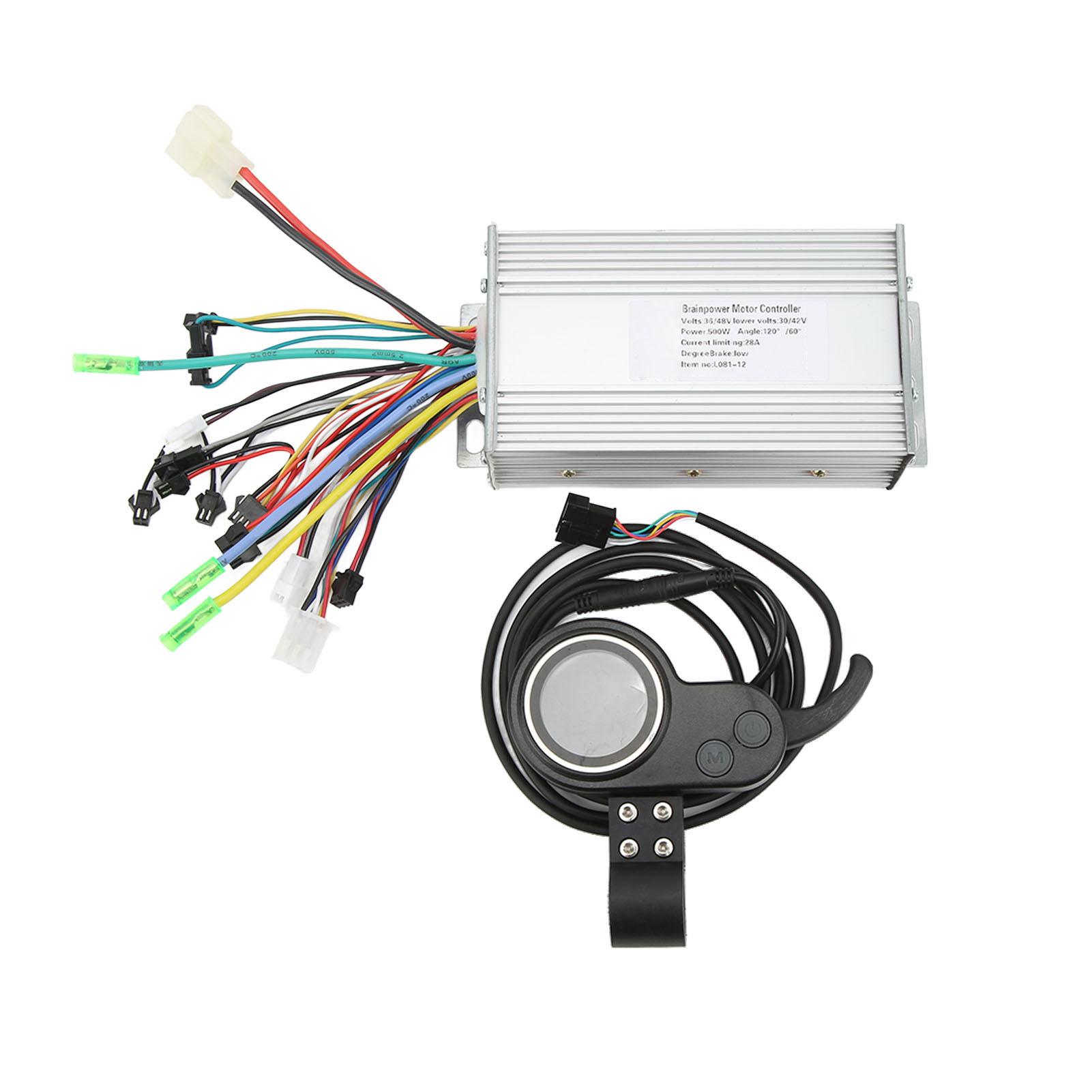 

36V 48V 500W Electric Bike Controller Kit with 2 in 1 Round Color LCD Panel Thumb Throttle Conversion Kit