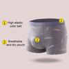 Men Boxer Underwear Slim Fit High Elasticity Feather Print Shorts Briefs Breathable Smooth U-Convex Elastic Mid-Waist Panties