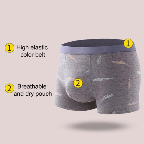 Ανδρικά Μποξεράκια Εσώρουχα Στενή Γραμμή Υψηλής Ελαστικότητας με Πουπουλένια Μοτίβα Σορτς Σλιπ Αναπνέον Απαλό U-Κυρτό Ελαστικό Μεσοκάβαλα Εσώρουχα