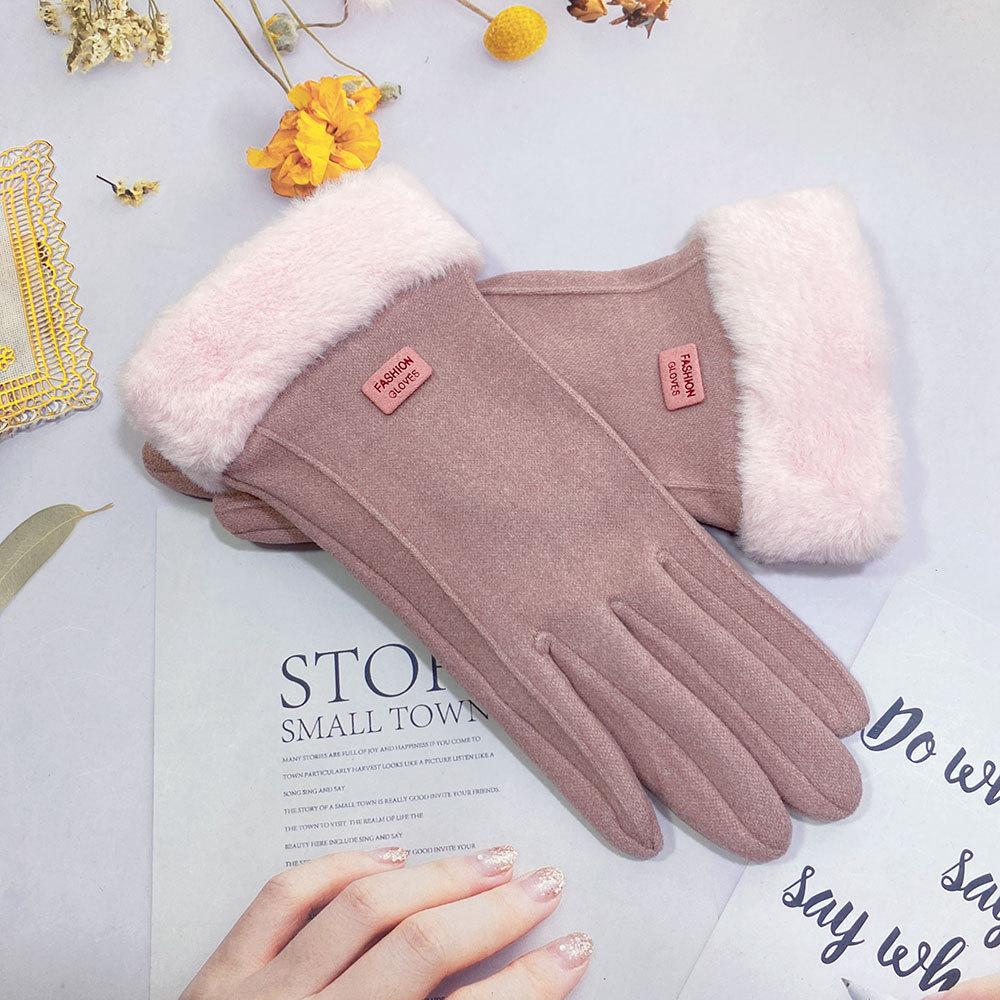 Women's Winter Cycling Gloves: Thick, Warm, Cute, Windproof, Touchscreen-Sensitive, Plus Velvet for Cold Protection