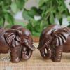 Fortion Elephant Figurines Craft Carved Natural Wooden Mineral Crystal Mini Animals Statue For Decor Chakra Healing W9V7