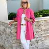 Chemise de bureau pour femme à manches longues Cardigan en coton Boutonnage simple Revers Mode Printemps Automne Professionnel Femme