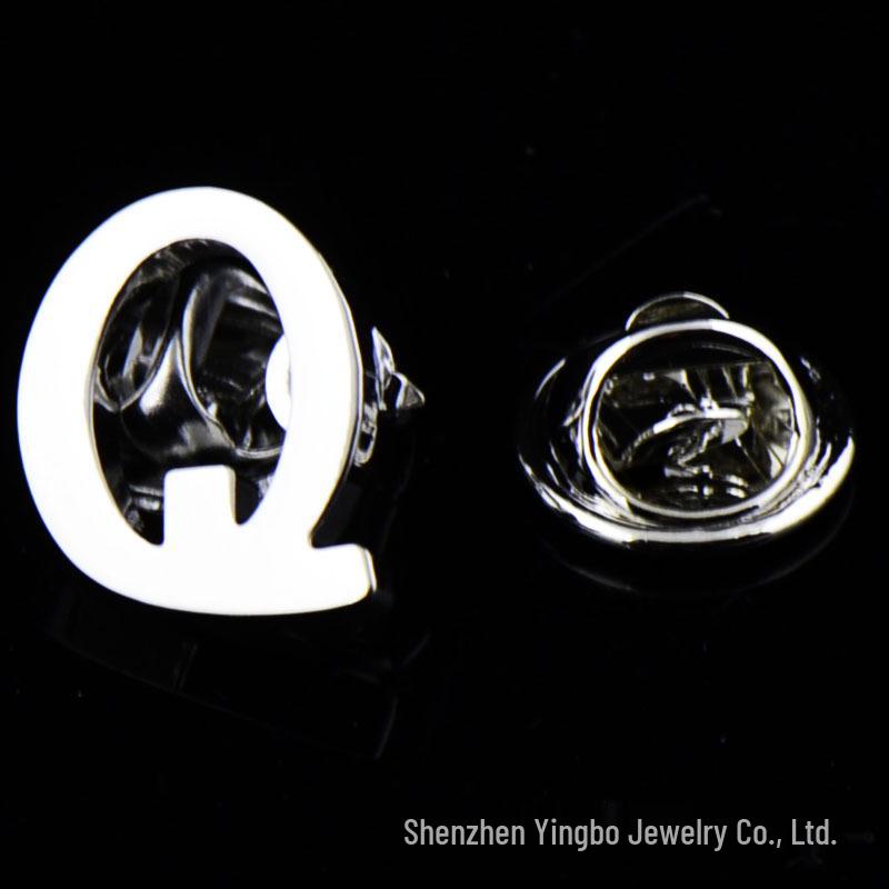 High-Quality Brass English Letter Brooches A-Z for Men & Women – Suit, Jacket, Shirt Badge.
