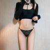 Korean Version of Simple and Slightly Sexy Girl Panties, Fancy Thin Mesh Yarn, Pure Desire, Low Waist Adjustable Thong 2269