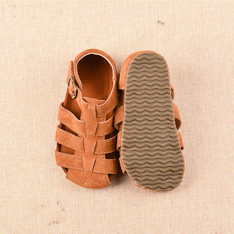 Sandały dziecięce gladiatorki na co dzień, oddychające, rzymskie buty z wycięciami